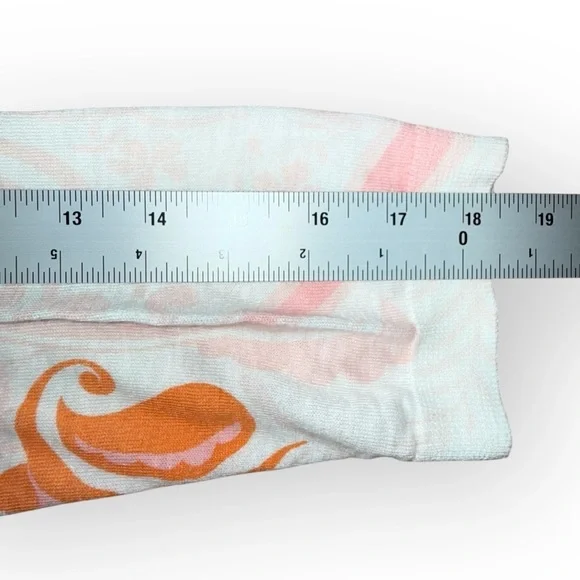 TALBOTS SLUB COTTON V-NECK SWEATER PAISLEY - Women’s M Orange - Picture 10 of 15